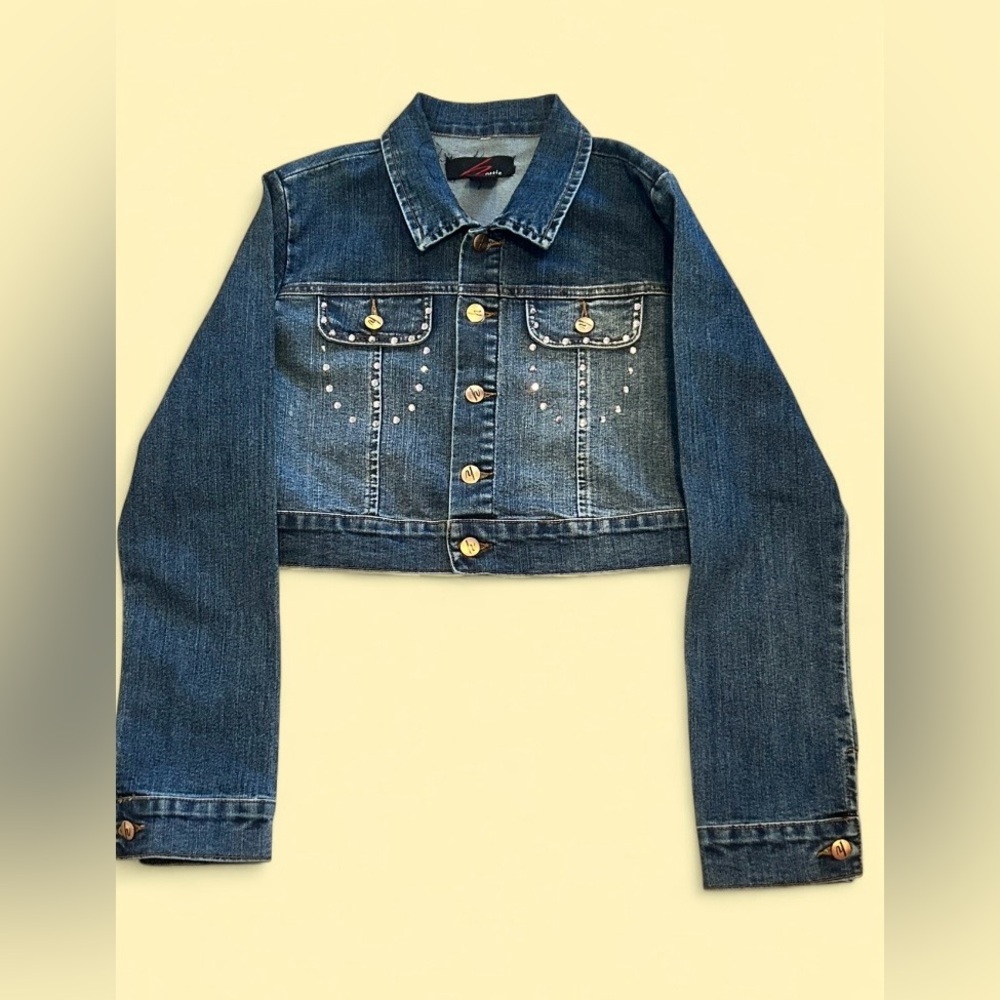 Hottie Rhinestone Denim Jacket | Size S